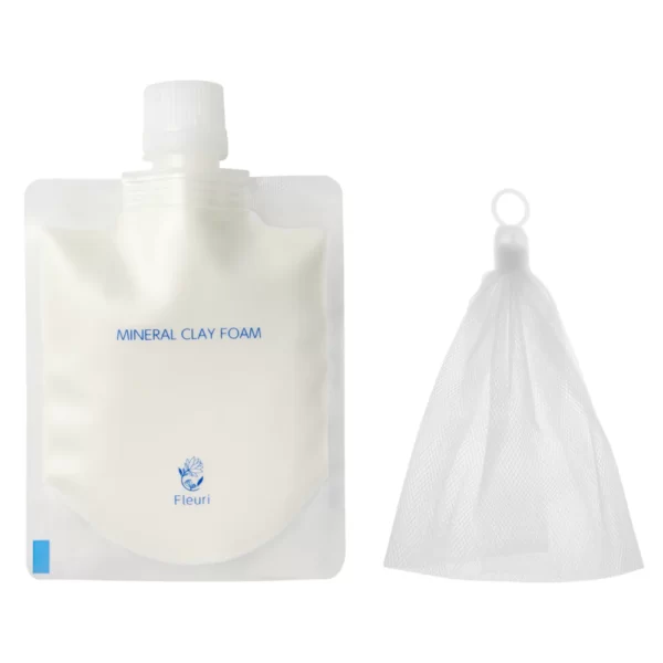 MINERAL CLAY FOAM FOAMING MINERAL CLEANSER FOAMING NET The foaming net creates marshmallow-like foam for gentle cleansing. <span data-sheets-userformat="{"2":15357,"3":{"1":2,"2":"[$¥-411]#,##0","3":1},"5":{"1":[{"1":2,"2":0,"5":{"1":2,"2":0}},{"1":0,"2":0,"3":3},{"1":1,"2":0,"4":1}]},"6":{"1":[{"1":2,"2":0,"5":{"1":2,"2":0}},{"1":0,"2":0,"3":3},{"1":1,"2":0,"4":1}]},"7":{"1":[{"1":2,"2":0,"5":{"1":2,"2":0}},{"1":0,"2":0,"3":3},{"1":1,"2":0,"4":1}]},"8":{"1":[{"1":2,"2":0,"5":{"1":2,"2":0}},{"1":0,"2":0,"3":3},{"1":1,"2":0,"4":1}]},"9":1,"10":1,"11":4,"12":0,"14":{"1":2,"2":16711680},"15":"Arial","16":10}" data-sheets-value="{"1":2,"2":"Adsorbs and removes dead skin cells including dirt that are deep inside pores. The dense foam acts as a cushion to minimize the burden on the skin. Mineral-rich clay, nurtured for many years at the bottom of the Japanese seabed, is formulated to remove dirt and impurities while providing moisture after washing."}">Absorbs and removes dead skin cells and dirt from deep inside pores. The dense foam acts as a cushion to minimize the burden on the skin. Mineral-rich clay, nurtured for many years at the bottom of the Japanese seabed, is formulated to help remove dirt and impurities while providing moisture after washing.</span> <strong>The set includes:</strong> MINERAL CLAY FOAM: 100g / 3.5 fl oz FOAMING NET: 20cm  