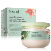 Mayraki Camellia Sinensis Tea Leaf Probiotic Sea Salt Scalp Scrub <p dir="ltr">The Mayraki Camellia Sinensis Tea Leaf Probiotic Sea Salt Scalp Scrub is a gentle exfoliator that unclogs hair follicles. It eliminates the heavy buildup of products such as dry shampoo, hairspray, and other styling products, and prevents dandruff and excessive oiliness. It uses a mild formula that ensures no damage is done to the scalp and hair while still effectively exfoliating the skin, cleansing away impurities, and keeping the scalp clean and healthy.</p>